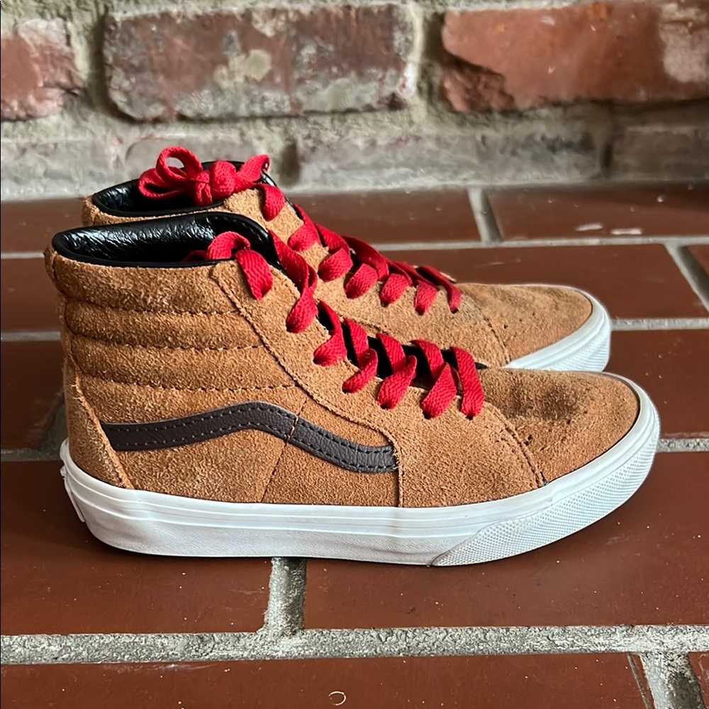 Vans Brown and Red Sneakers with Suede Upper